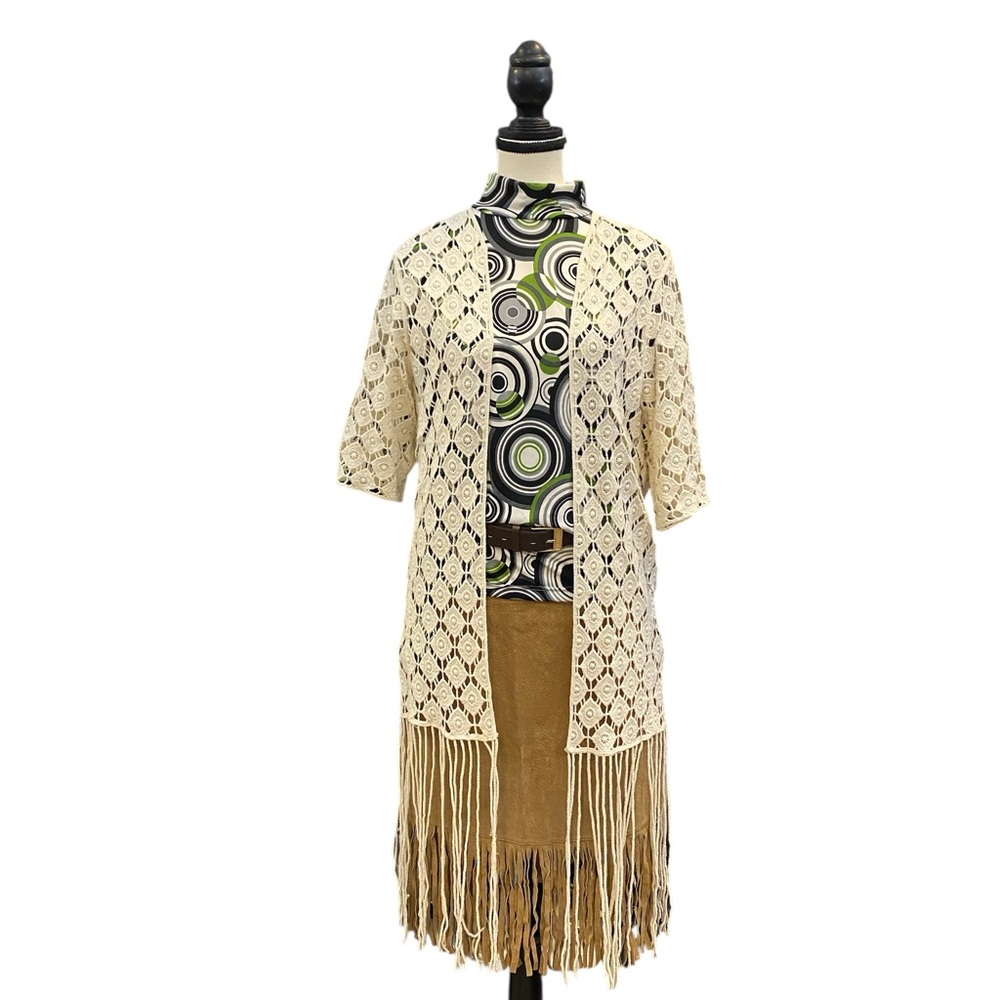 House of Harlow 1960 bohemian ivory lace with intricate detailing EUC one size